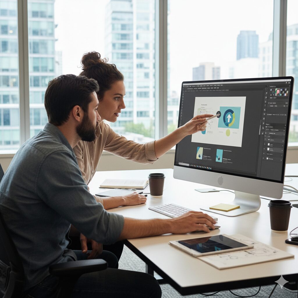 Bänner, inimesed ekraani juures